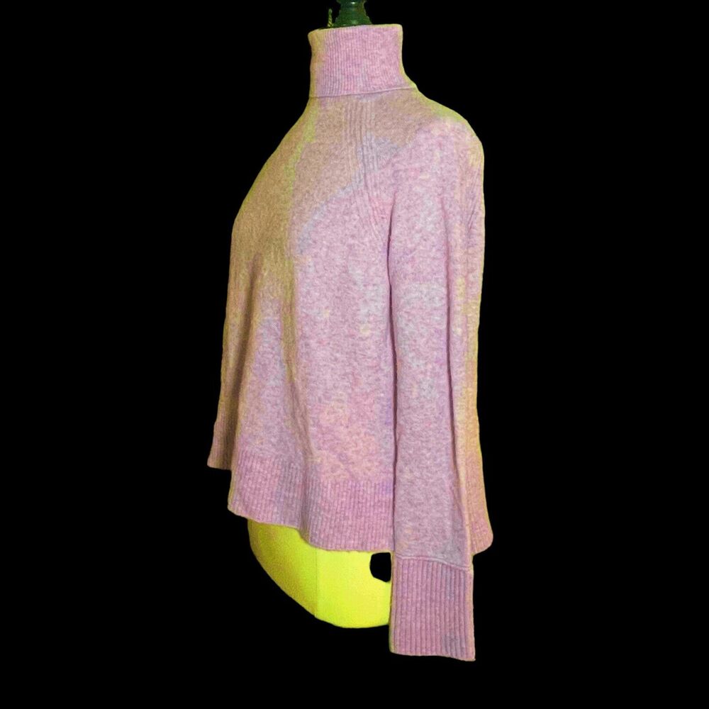 J. Crew Turtleneck Sweater Sz M Alpaca Wool Blend Long Sleeve Heather Slouchy
